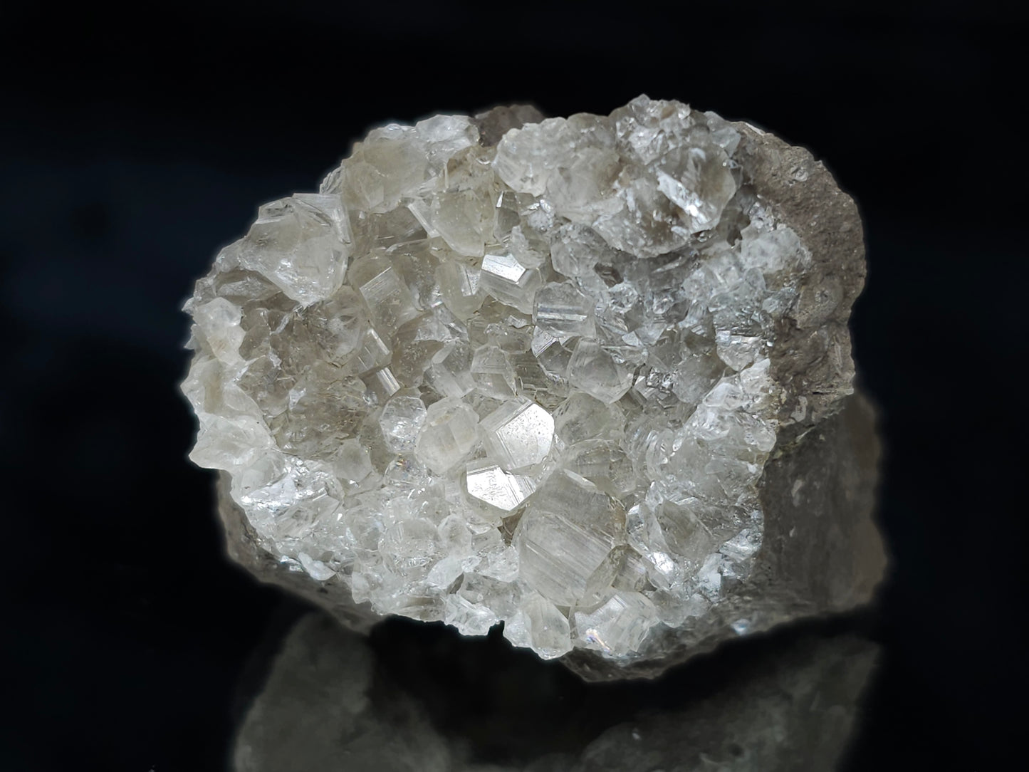 #34000 Super clear Nailhead Spar Calcite cluster and Chalcopyrite ore and multiple small fossils in the matrix