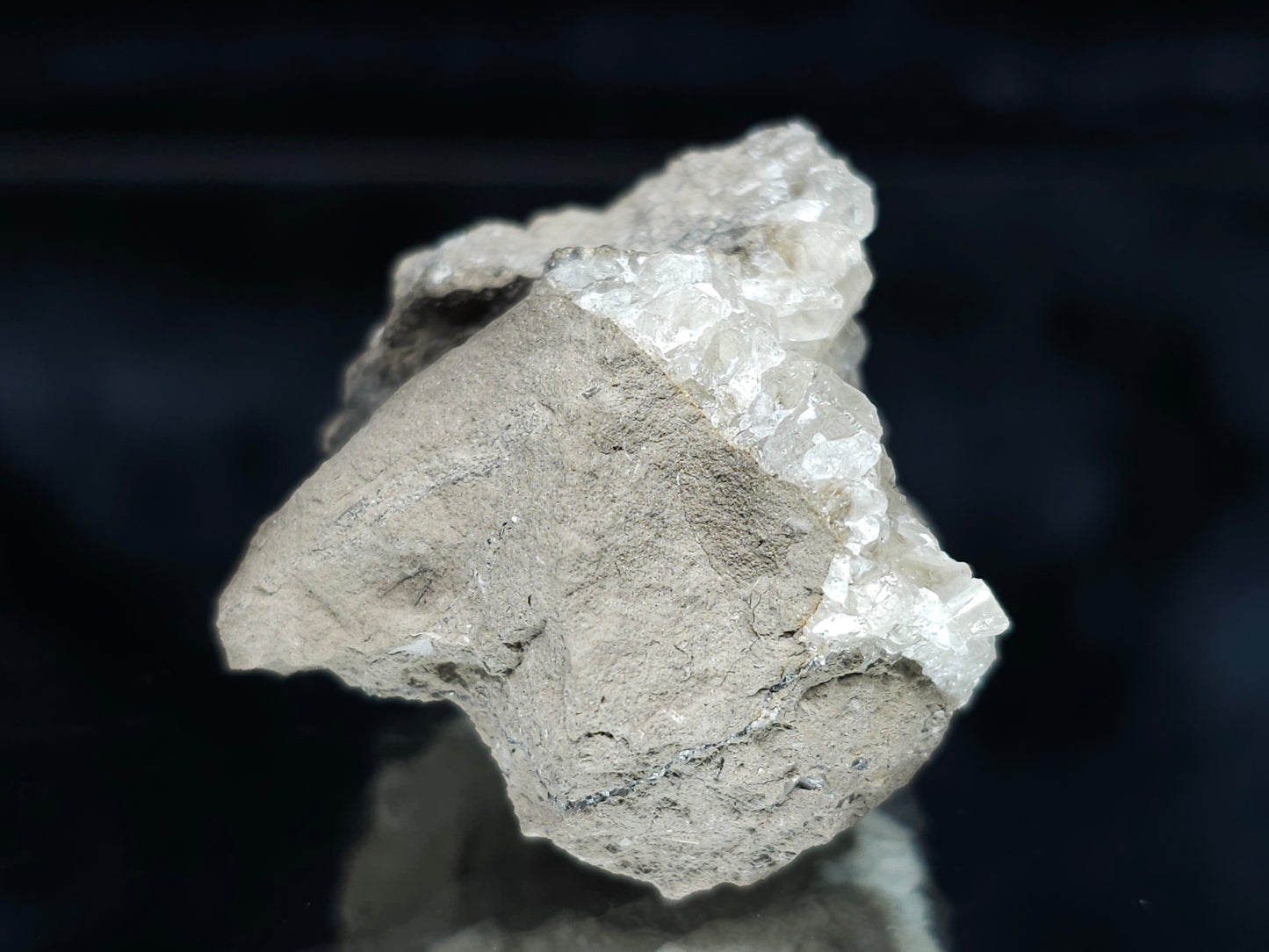 #34000 Super clear Nailhead Spar Calcite cluster and Chalcopyrite ore and multiple small fossils in the matrix