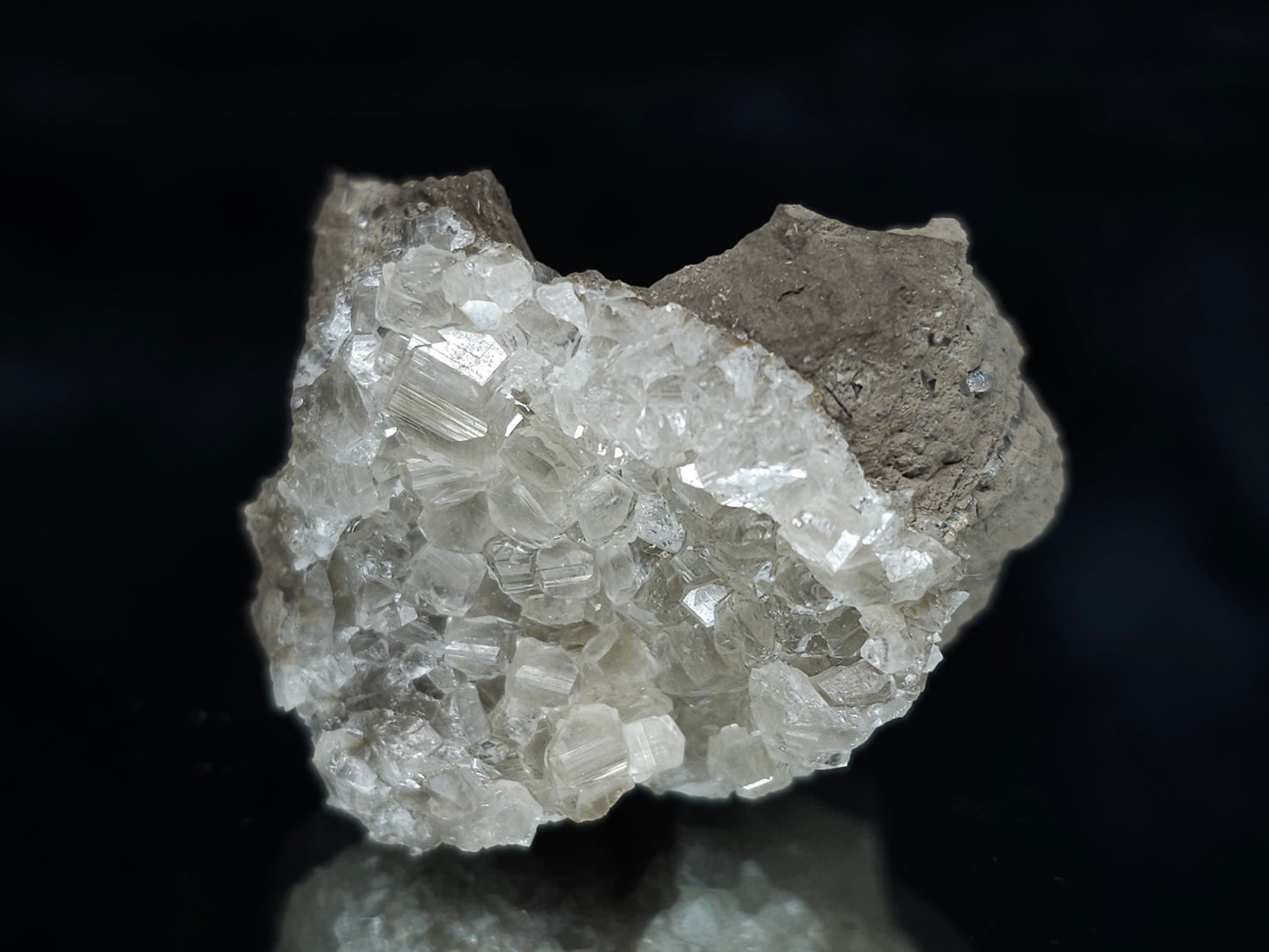 #34000 Super clear Nailhead Spar Calcite cluster and Chalcopyrite ore and multiple small fossils in the matrix