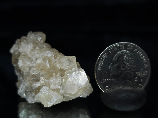 #34001 Super clear Nailhead Spar Calcite cluster and Chalcopyrite ore and multiple small fossils in the matrix
