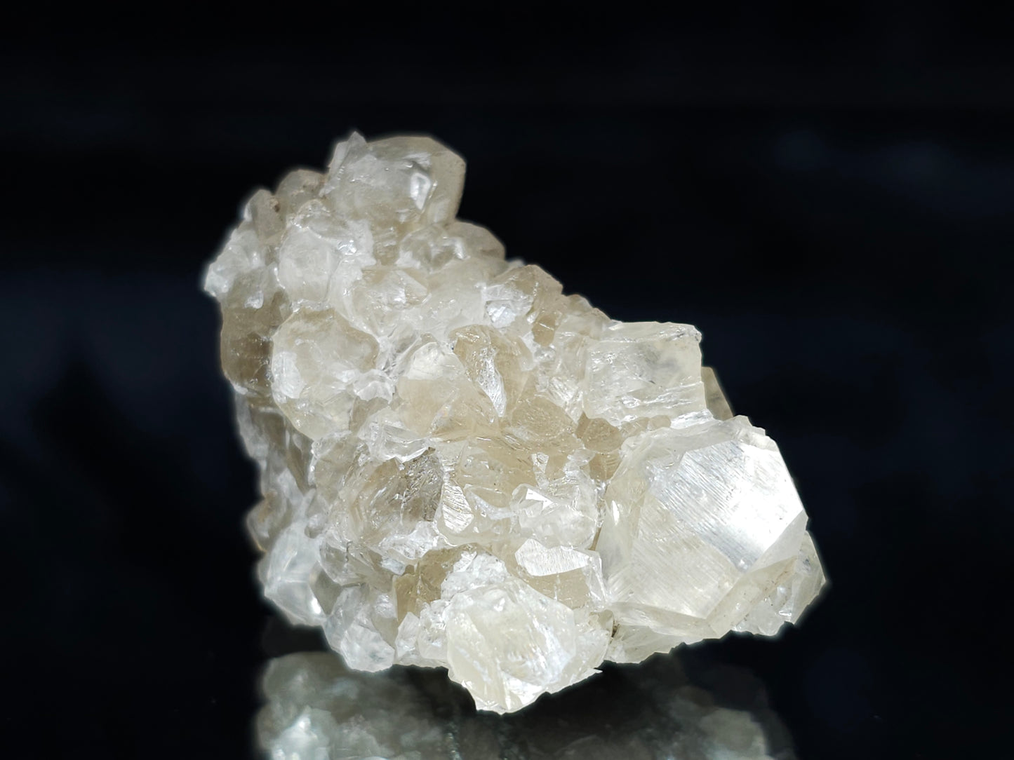 #34001 Super clear Nailhead Spar Calcite cluster and Chalcopyrite ore and multiple small fossils in the matrix