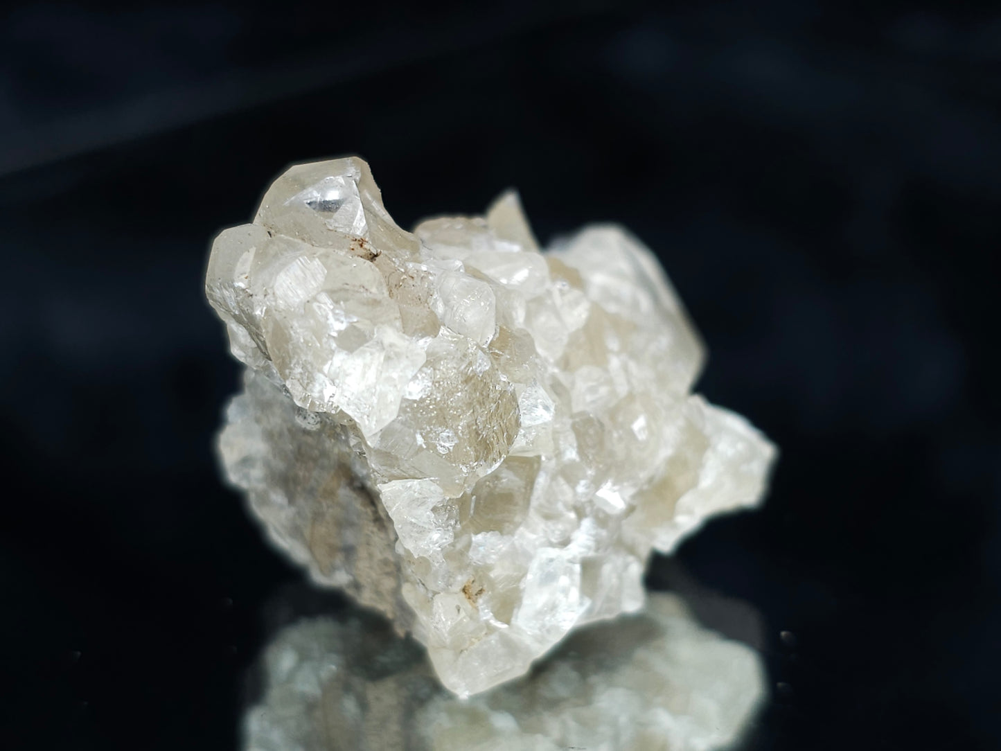 #34001 Super clear Nailhead Spar Calcite cluster and Chalcopyrite ore and multiple small fossils in the matrix