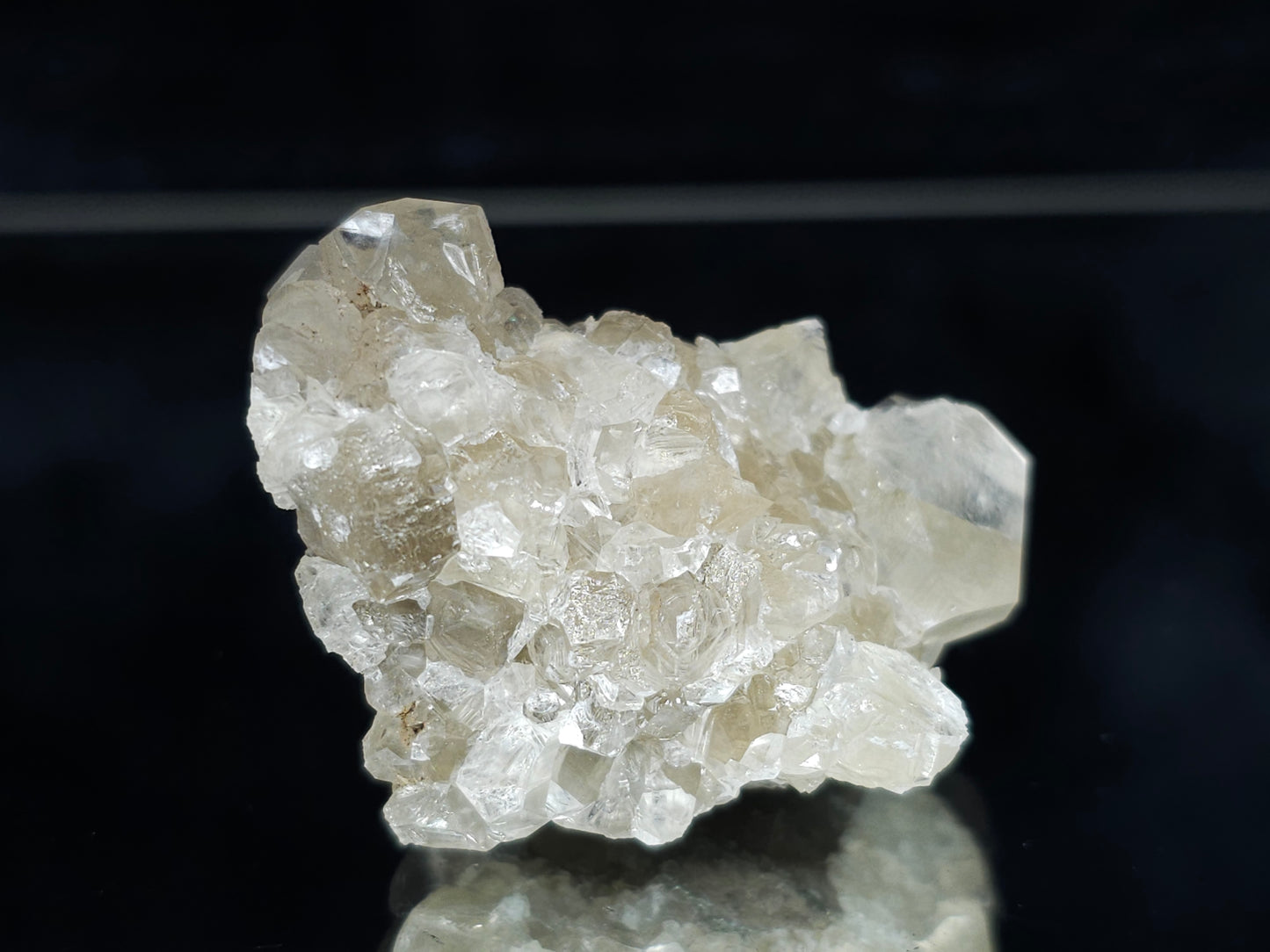 #34001 Super clear Nailhead Spar Calcite cluster and Chalcopyrite ore and multiple small fossils in the matrix