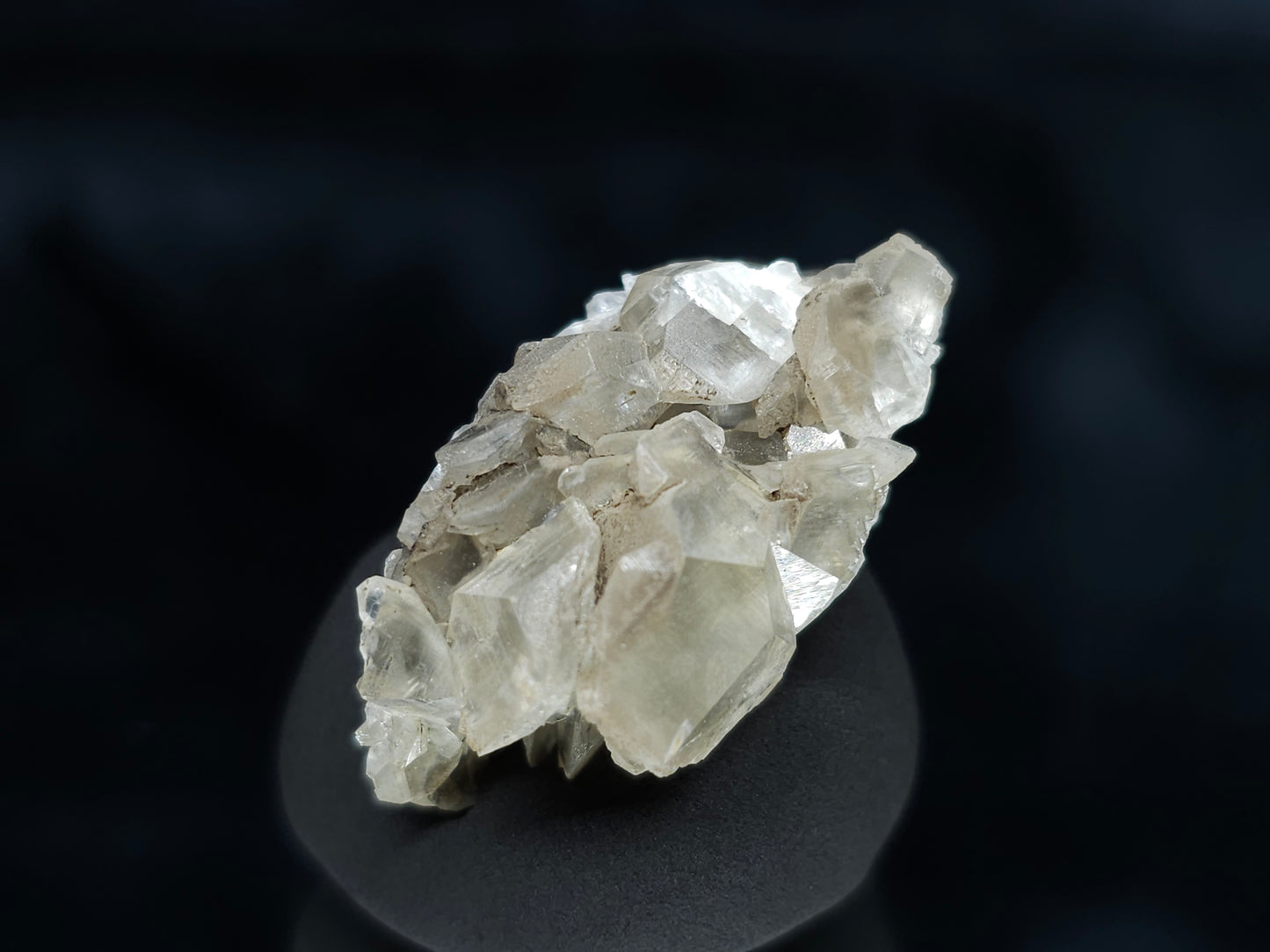 #34002 Super clear Nailhead Spar Calcite cluster and Chalcopyrite ore and multiple small fossils in the matrix