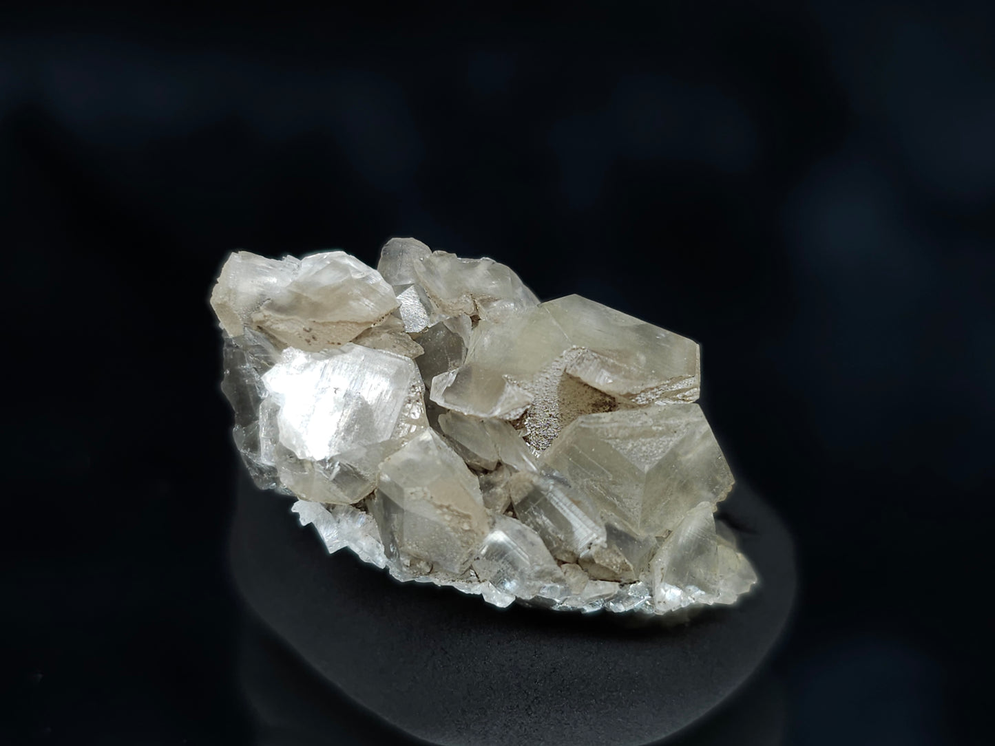 #34002 Super clear Nailhead Spar Calcite cluster and Chalcopyrite ore and multiple small fossils in the matrix
