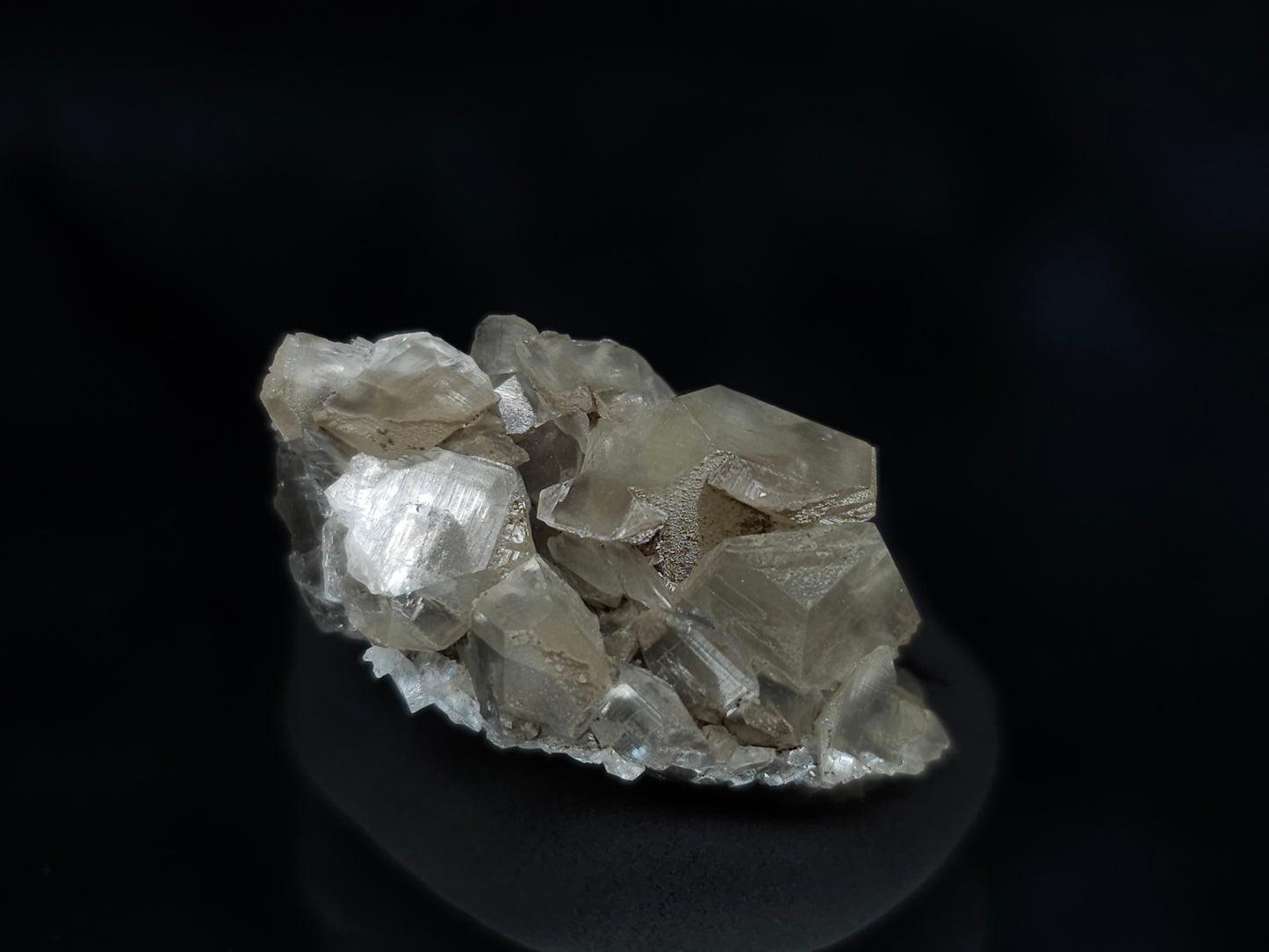 #34002 Super clear Nailhead Spar Calcite cluster and Chalcopyrite ore and multiple small fossils in the matrix