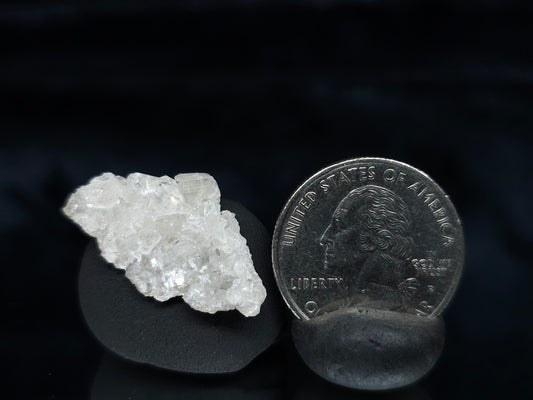 #34003 Super clear Nailhead Spar Calcite cluster and Chalcopyrite ore and multiple small fossils in the matrix