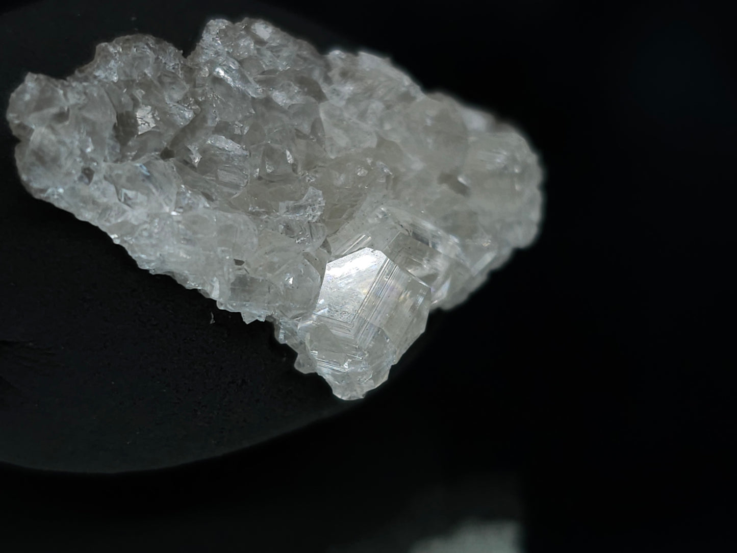 #34003 Super clear Nailhead Spar Calcite cluster and Chalcopyrite ore and multiple small fossils in the matrix