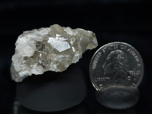 #34005 Super clear Nailhead Spar Calcite cluster and  Chalcopyrite ore and multiple small fossils in the matrix