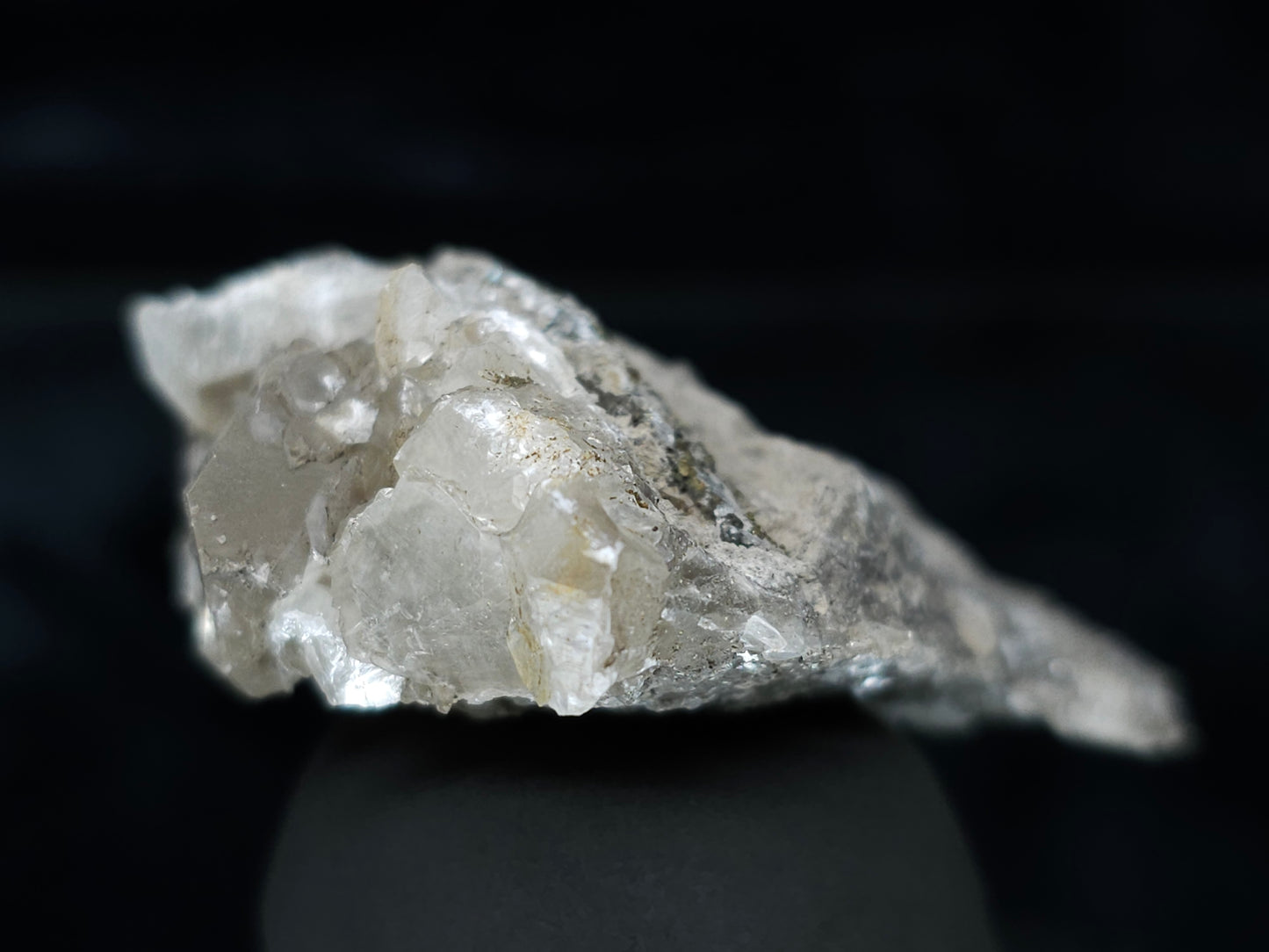 #34005 Super clear Nailhead Spar Calcite cluster and  Chalcopyrite ore and multiple small fossils in the matrix