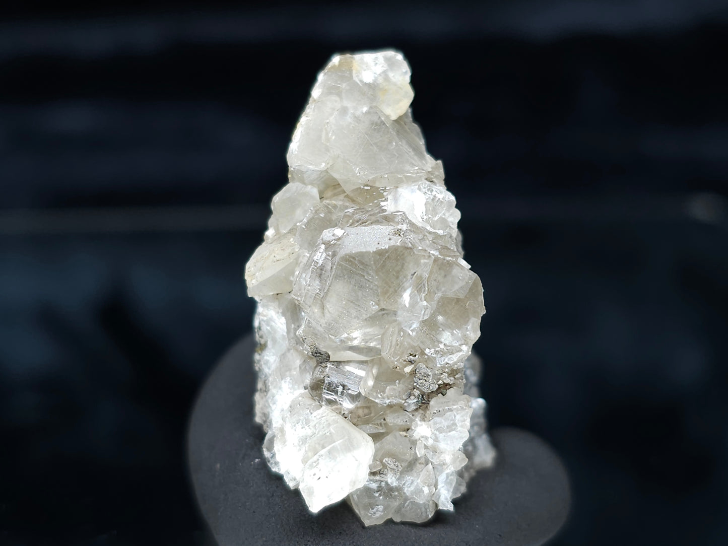 #34005 Super clear Nailhead Spar Calcite cluster and  Chalcopyrite ore and multiple small fossils in the matrix