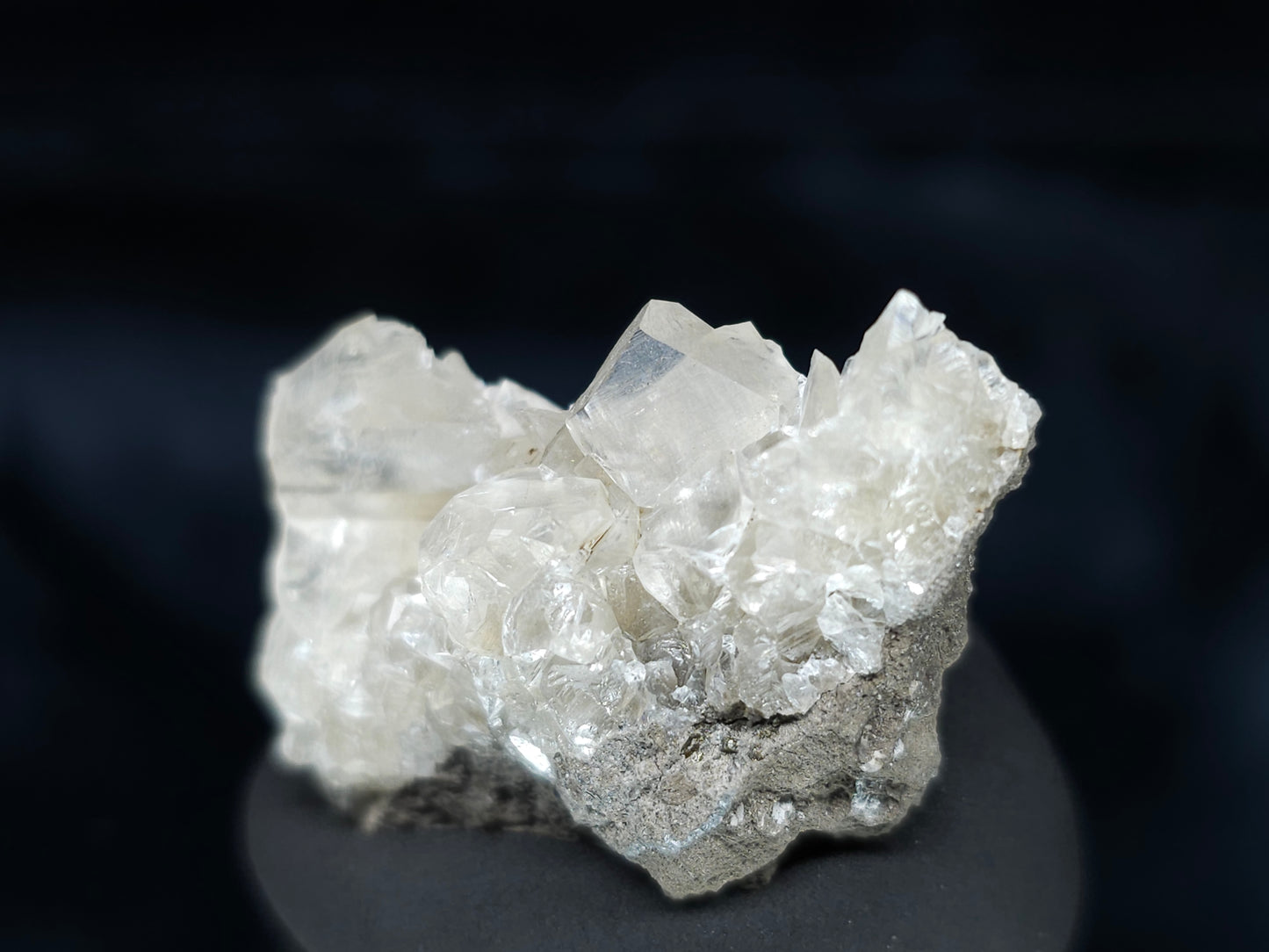 #34006 Super clear Nailhead Spar Calcite cluster and Chalcopyrite ore and multiple small fossils in the matrix