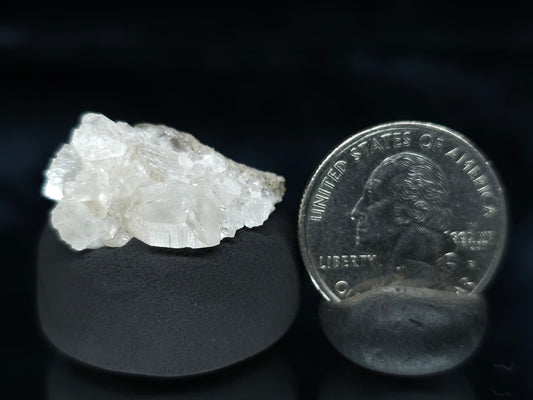 #34007 Super clear Nailhead Spar Calcite cluster and Chalcopyrite ore and multiple small fossils in the matrix