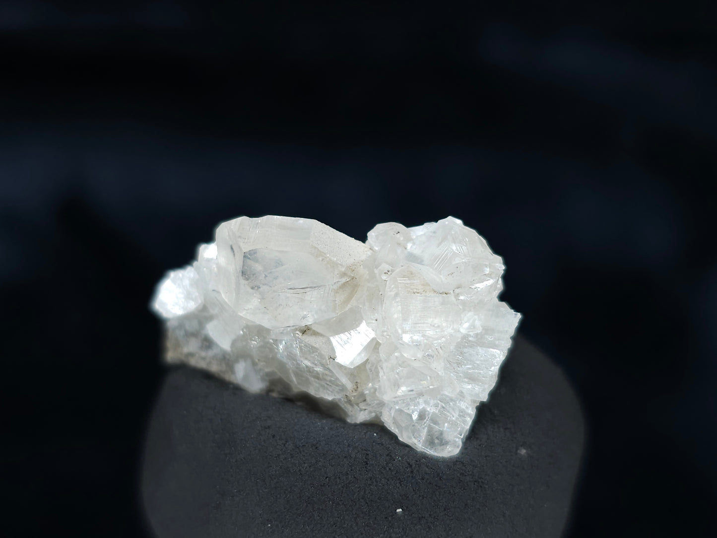 #34007 Super clear Nailhead Spar Calcite cluster and Chalcopyrite ore and multiple small fossils in the matrix