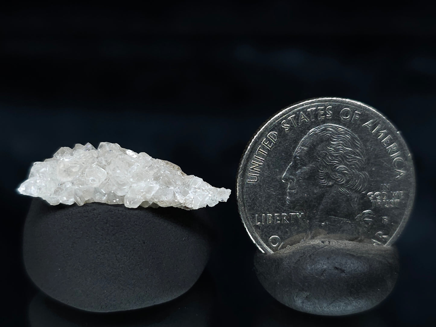#34008 Super clear Nailhead Spar Calcite cluster and Chalcopyrite ore and multiple small fossils in the matrix