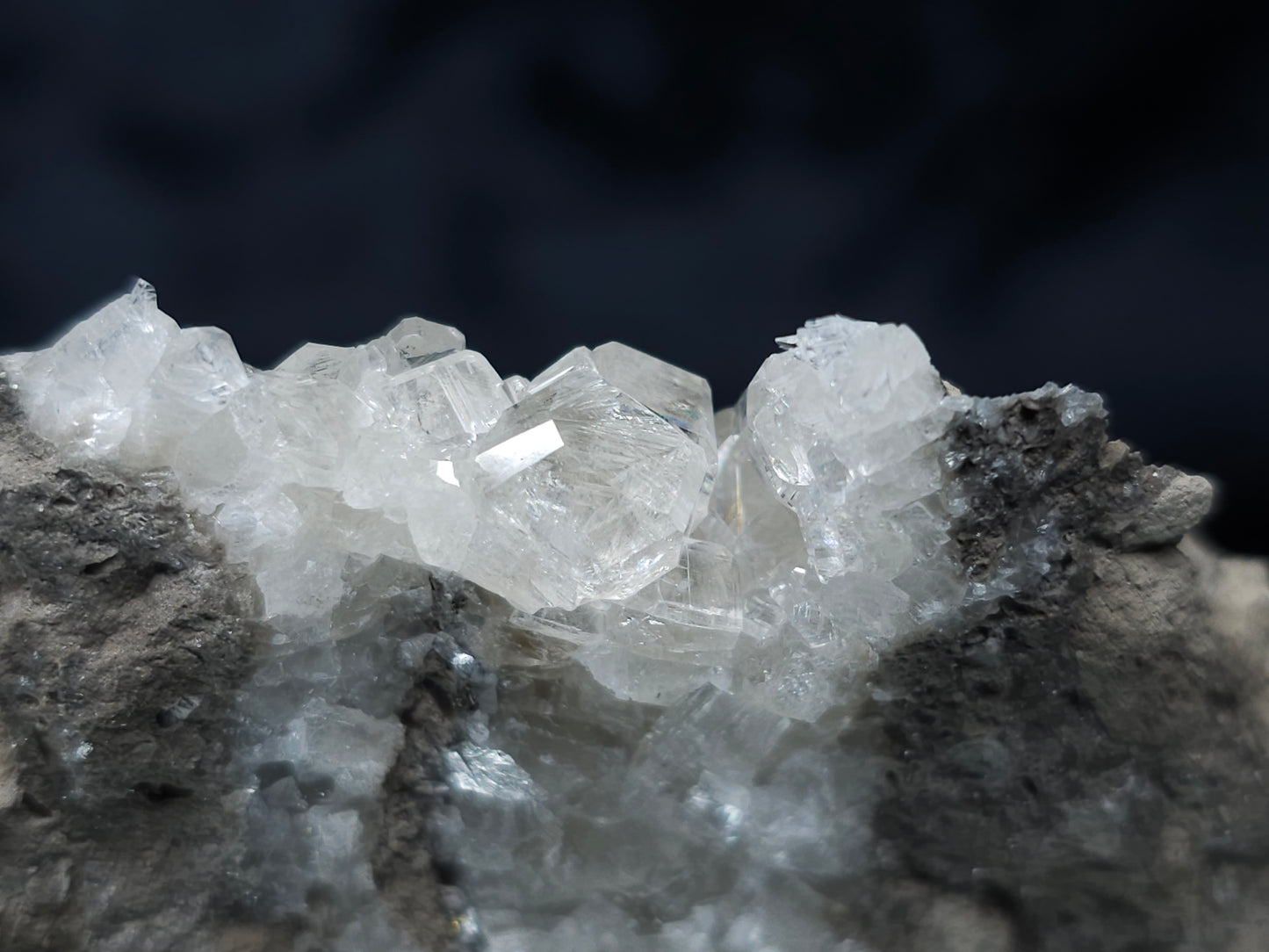 #34013 Super clear Nailhead Spar Calcite cluster and Chalcopyrite ore and multiple small fossils in the matrix