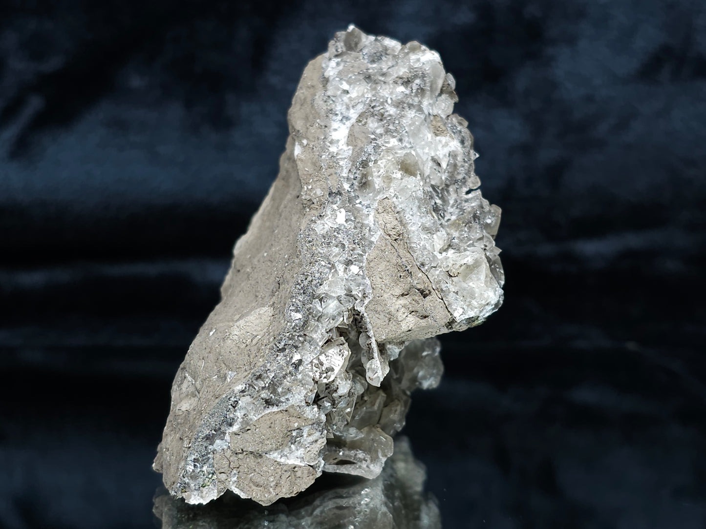 #34015  Double phantom Nailhead Spar Calcite cluster with Chalcopyrite ore and multiple small fossils in the matrix