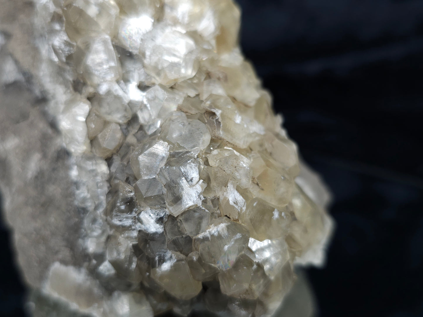 #34016 Super clear Nailhead Spar Calcite geode and  Chalcopyrite ore and multiple small fossils in the matrix