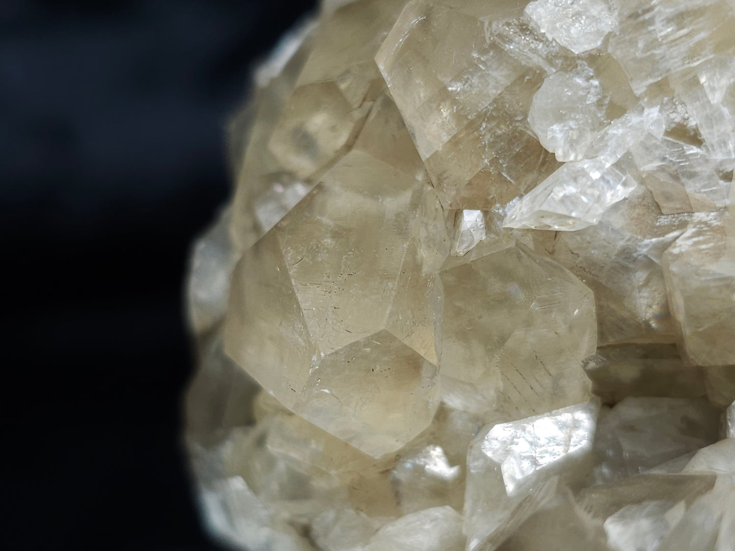 #34016 Super clear Nailhead Spar Calcite geode and  Chalcopyrite ore and multiple small fossils in the matrix