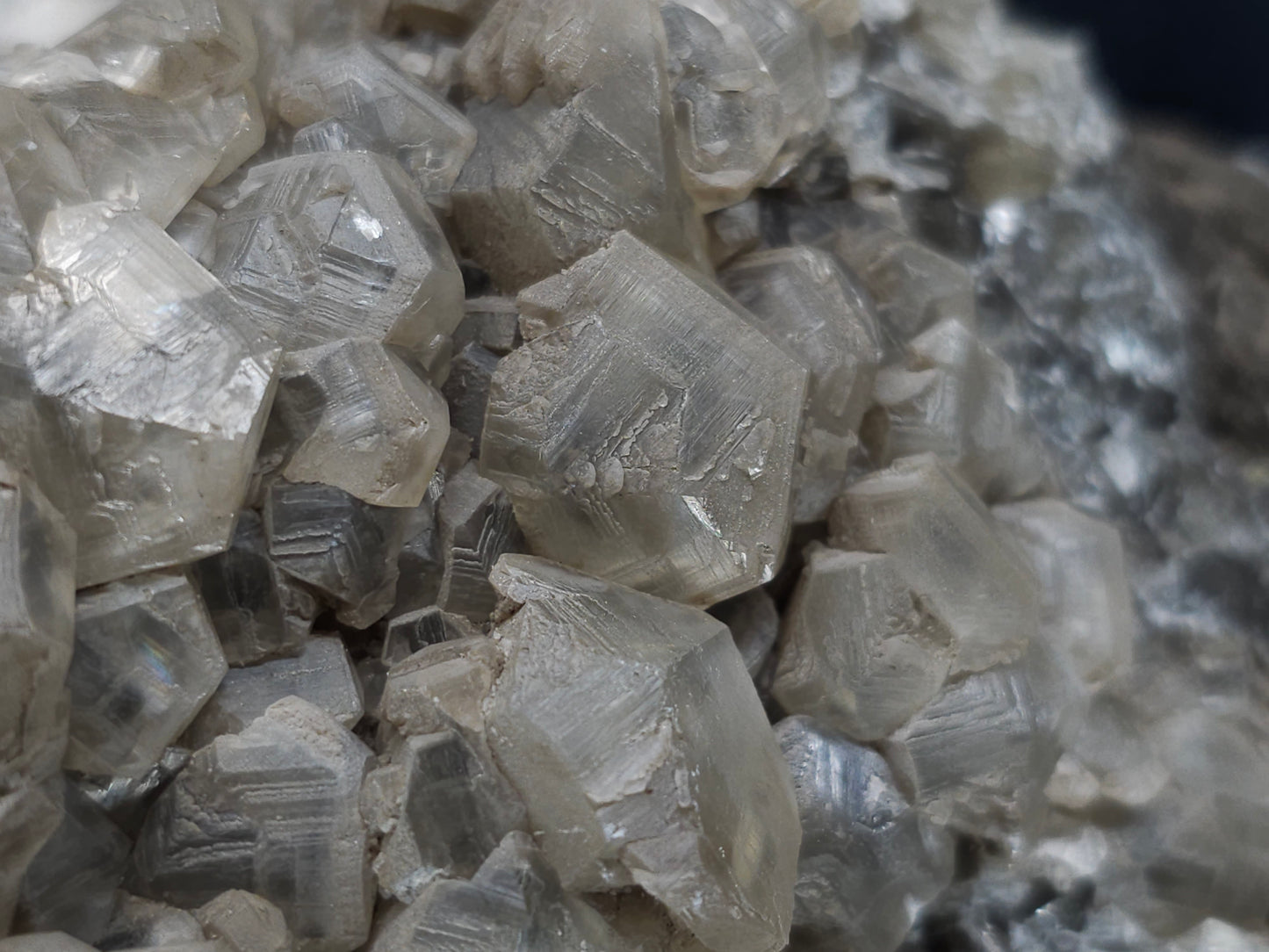 #34017  Double phantom Nailhead Spar Calcite cluster with Chalcopyrite ore and multiple small fossils in the matrix