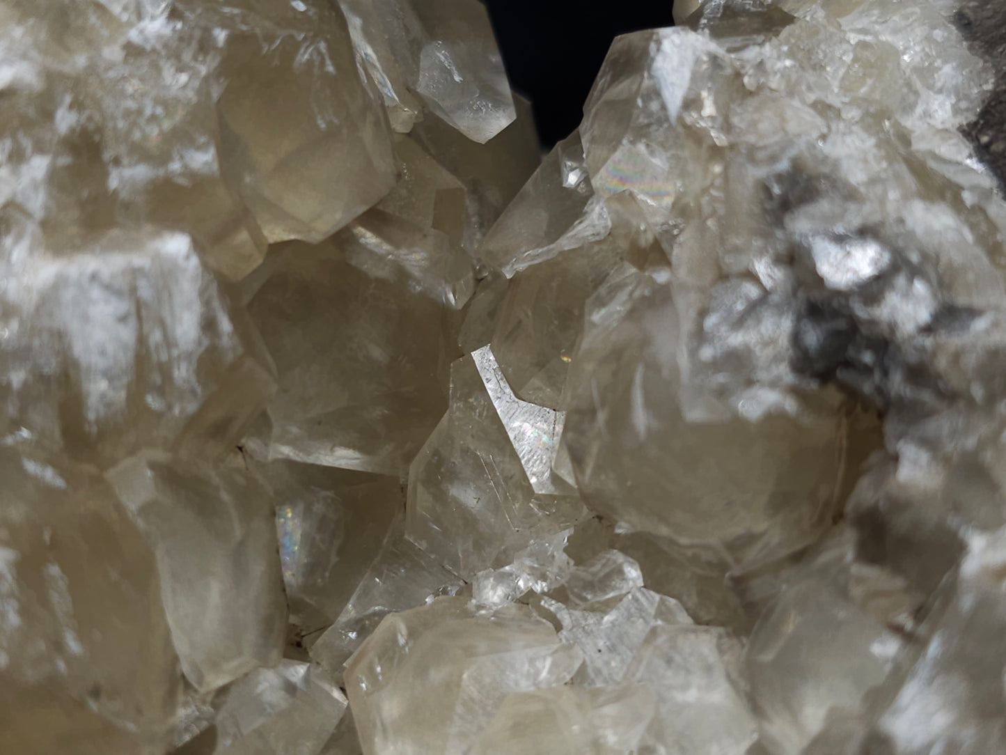 #34017  Double phantom Nailhead Spar Calcite cluster with Chalcopyrite ore and multiple small fossils in the matrix