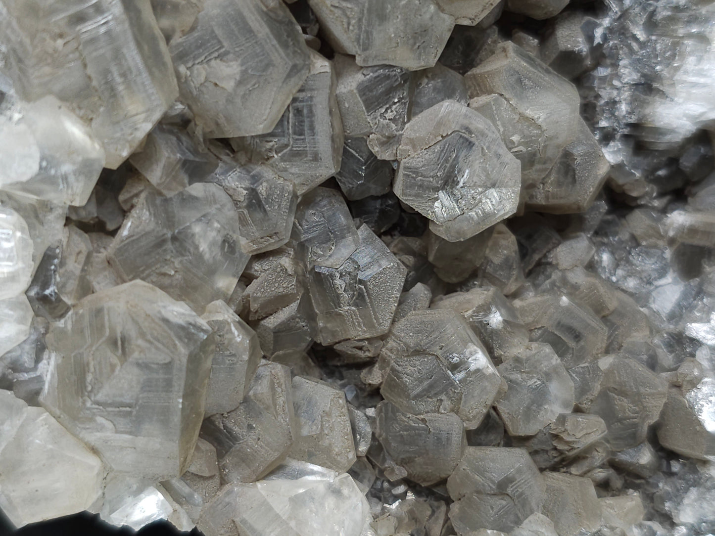 #34017  Double phantom Nailhead Spar Calcite cluster with Chalcopyrite ore and multiple small fossils in the matrix
