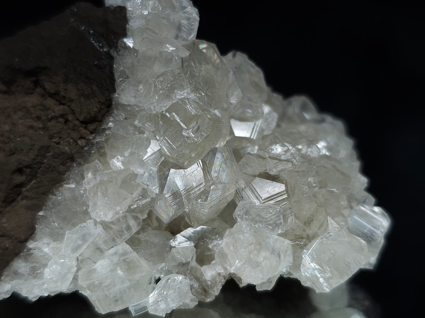 #34018-B Super clear Nailhead Spar Calcite cluster and Chalcopyrite ore and multiple small fossils in the matrix
