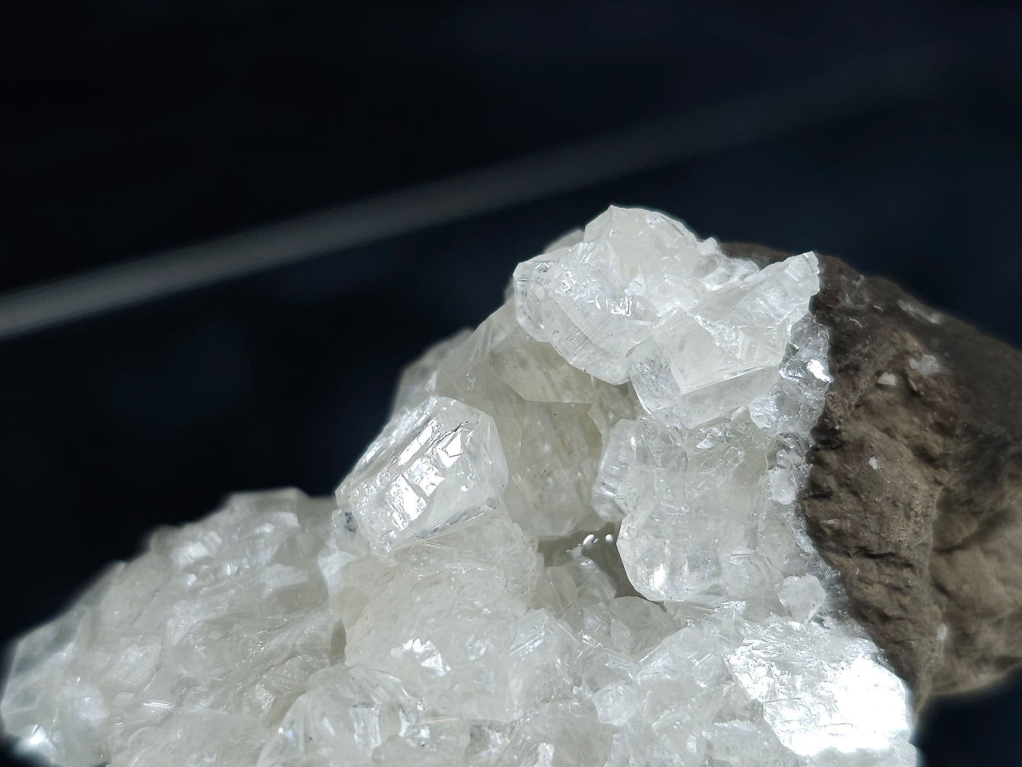 #34018-B Super clear Nailhead Spar Calcite cluster and Chalcopyrite ore and multiple small fossils in the matrix