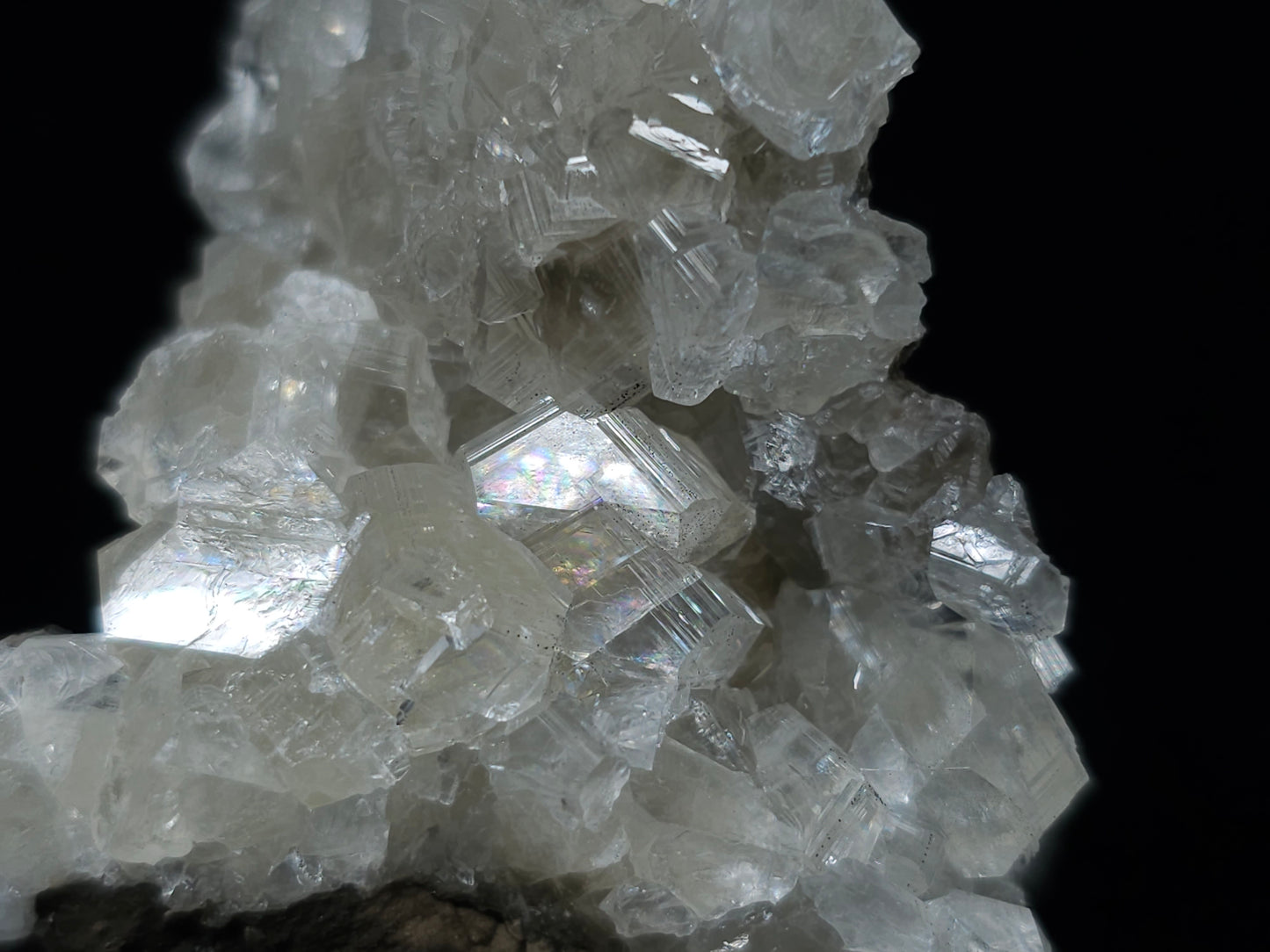 #34018-B Super clear Nailhead Spar Calcite cluster and Chalcopyrite ore and multiple small fossils in the matrix