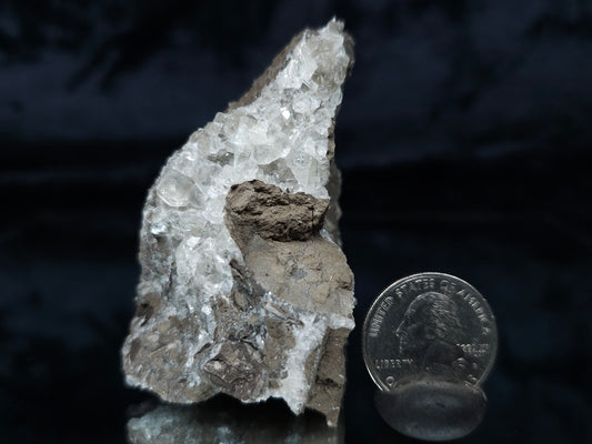 #34018-A Super clear Nailhead Spar Calcite cluster and Chalcopyrite ore and multiple small fossils in the matrix