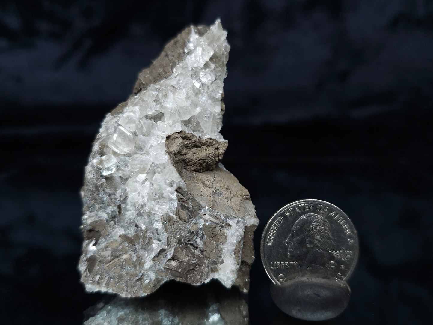 #34018-A Super clear Nailhead Spar Calcite cluster and Chalcopyrite ore and multiple small fossils in the matrix