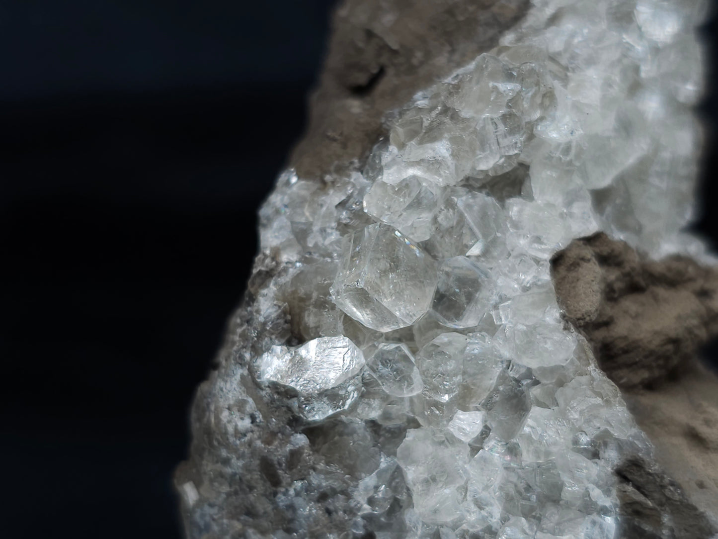 #34018-A Super clear Nailhead Spar Calcite cluster and Chalcopyrite ore and multiple small fossils in the matrix