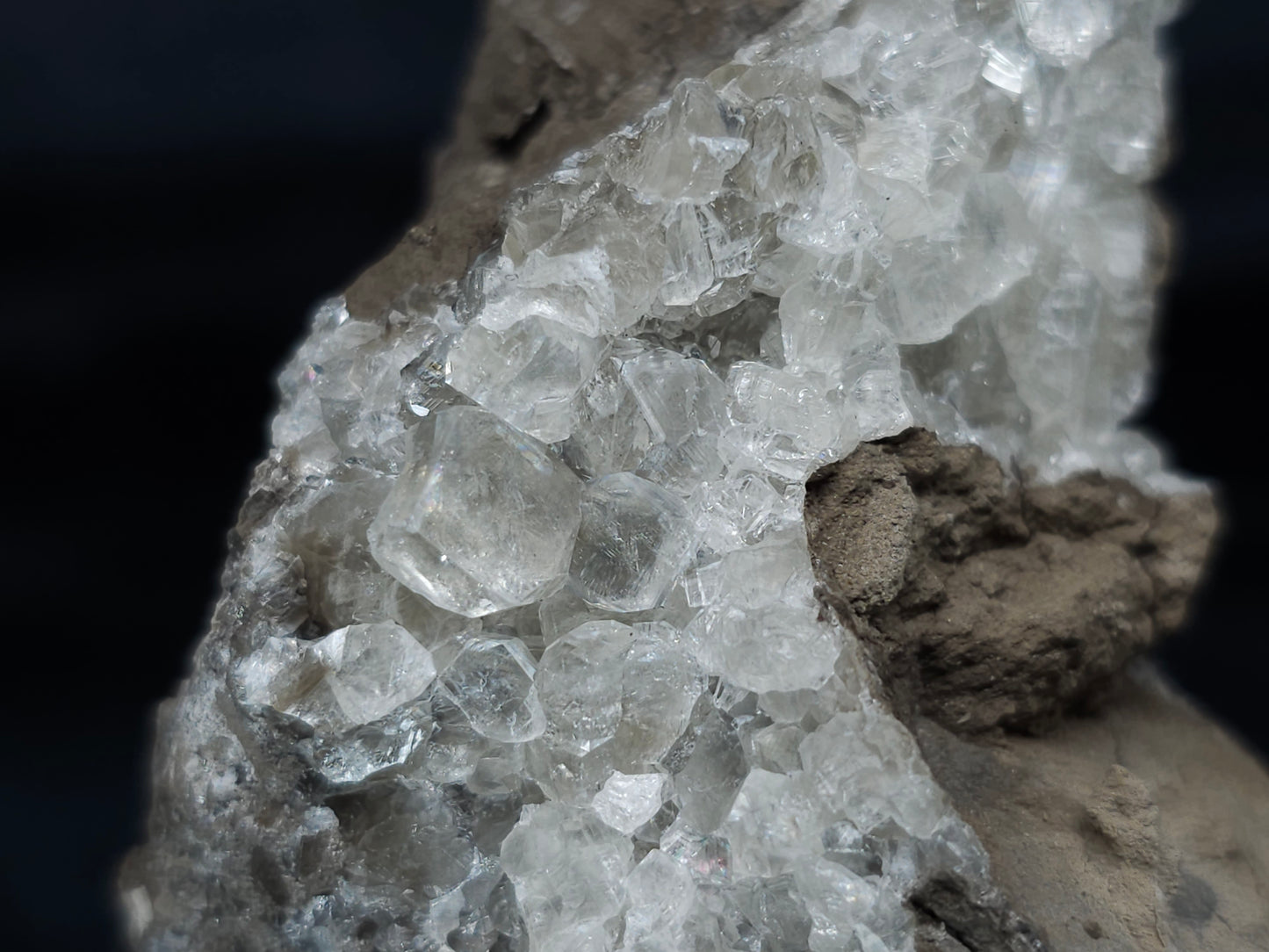 #34018-A Super clear Nailhead Spar Calcite cluster and Chalcopyrite ore and multiple small fossils in the matrix
