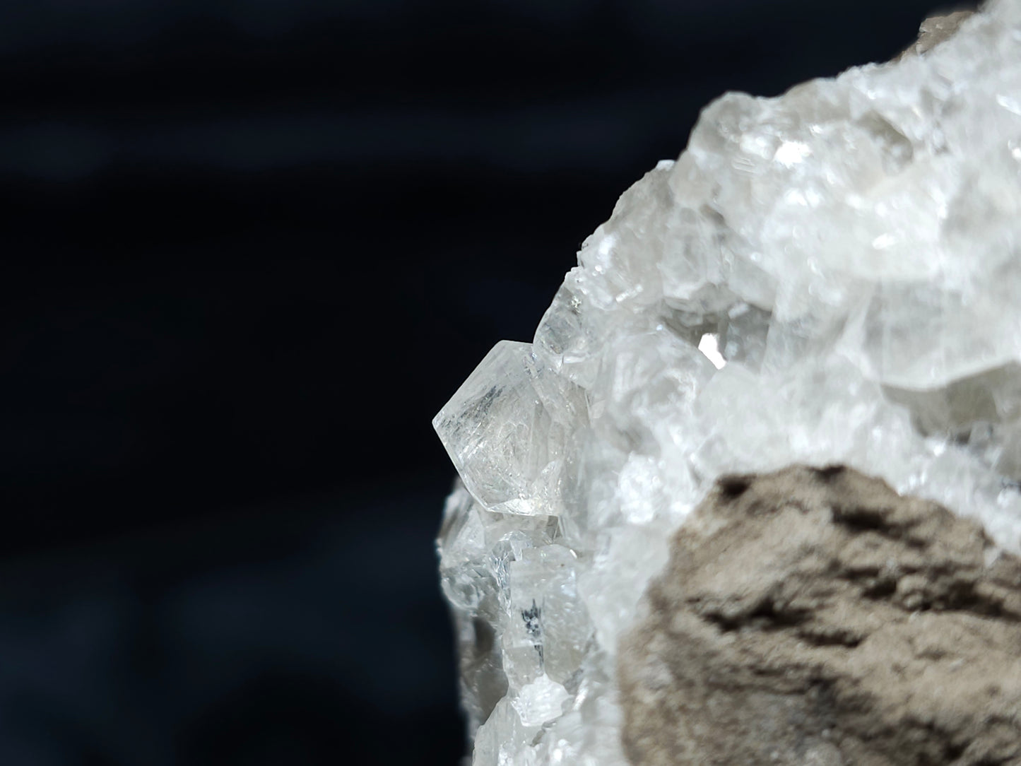 #34018-A Super clear Nailhead Spar Calcite cluster and Chalcopyrite ore and multiple small fossils in the matrix