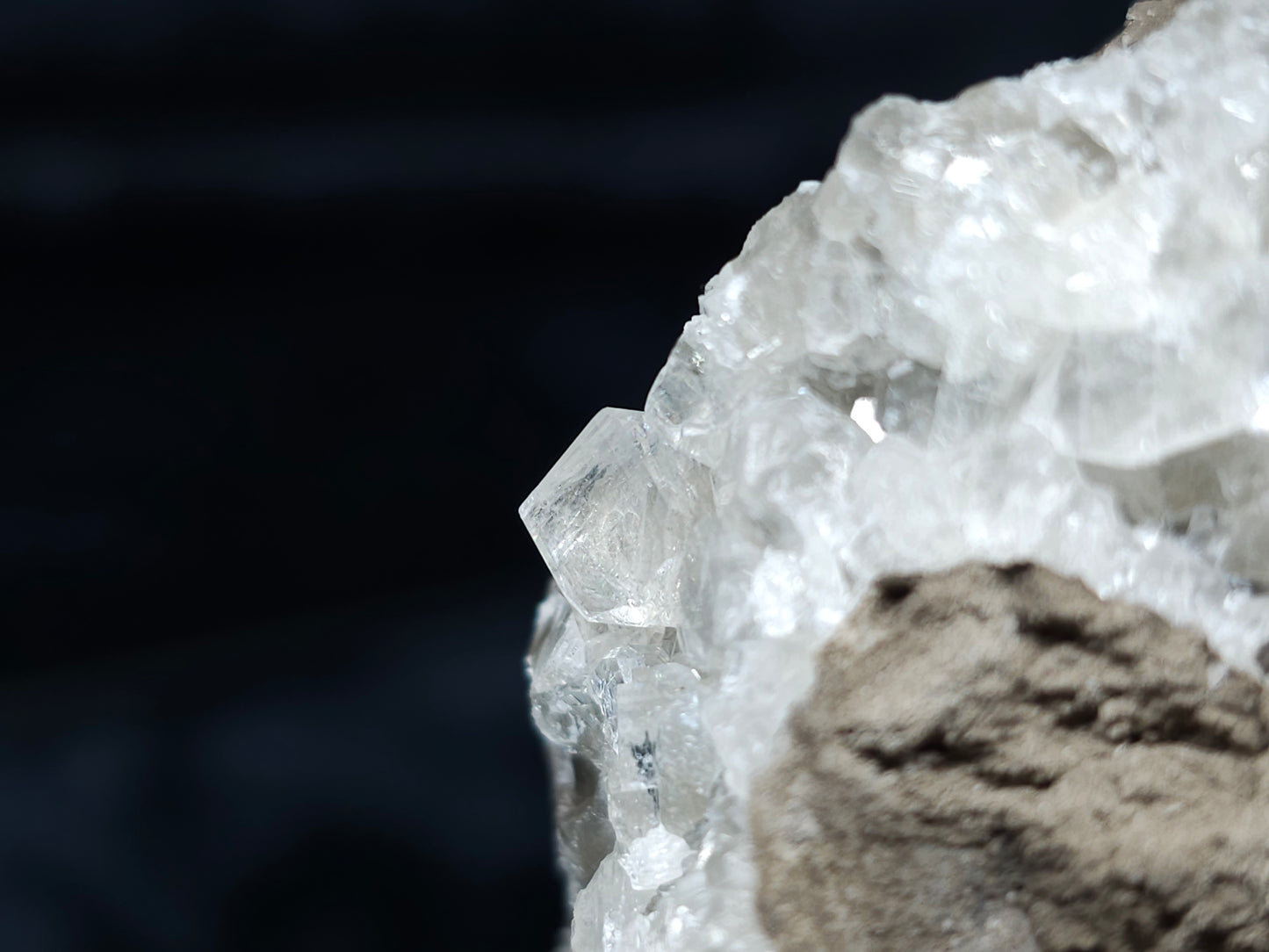 #34018-A Super clear Nailhead Spar Calcite cluster and Chalcopyrite ore and multiple small fossils in the matrix