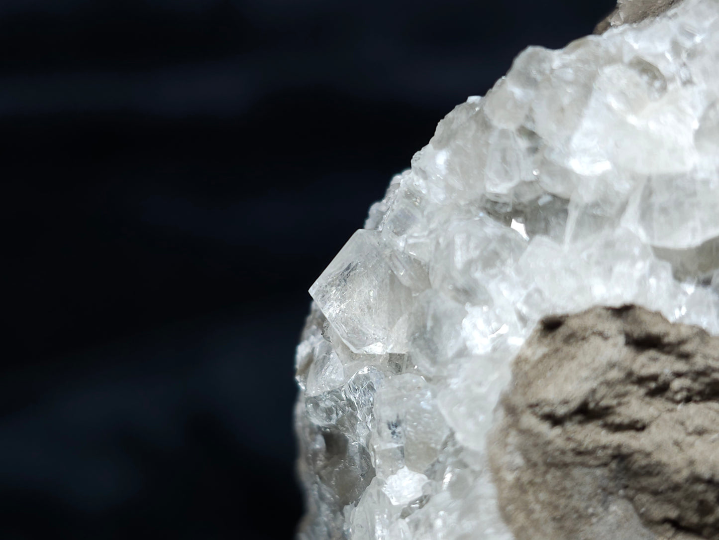 #34018-A Super clear Nailhead Spar Calcite cluster and Chalcopyrite ore and multiple small fossils in the matrix