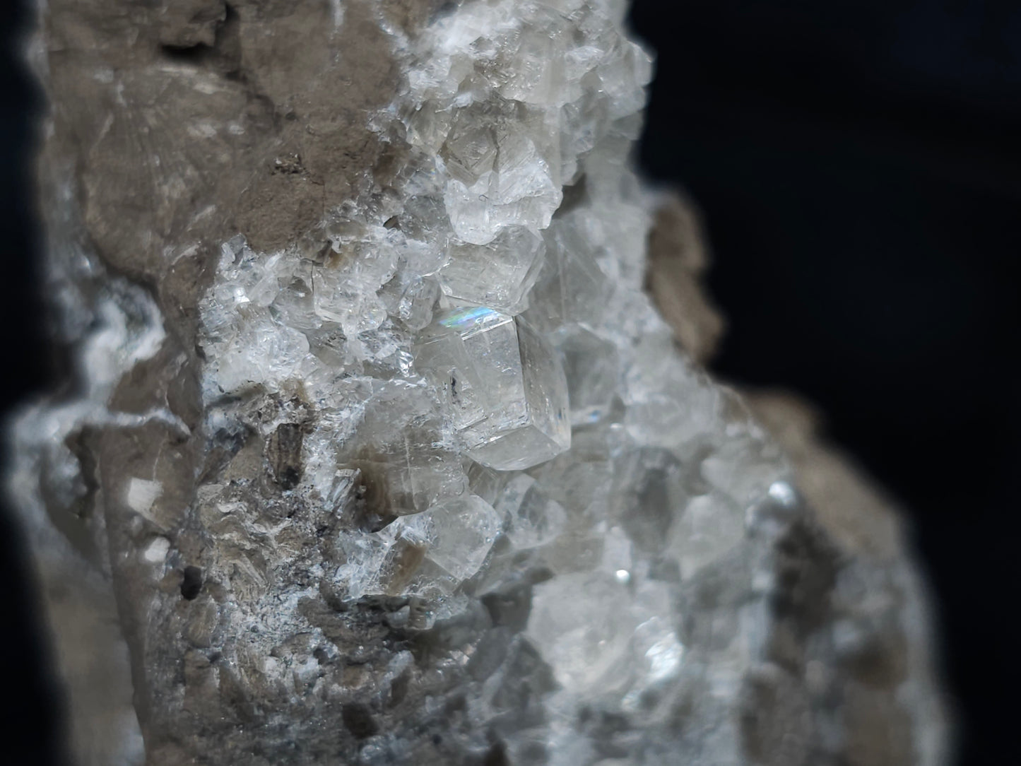 #34018-A Super clear Nailhead Spar Calcite cluster and Chalcopyrite ore and multiple small fossils in the matrix