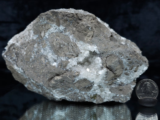#34019 Super Clear Nailhead Spar Calcite geode it also have Chalcopyrite ore and multiple small fossils in the matrix