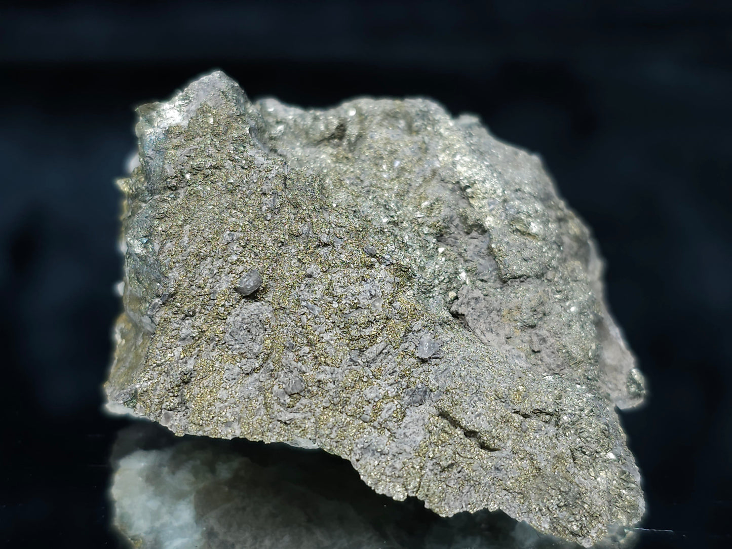 #66037 Chalcopyrite ore with beautiful lines of calcite with multiple fossils