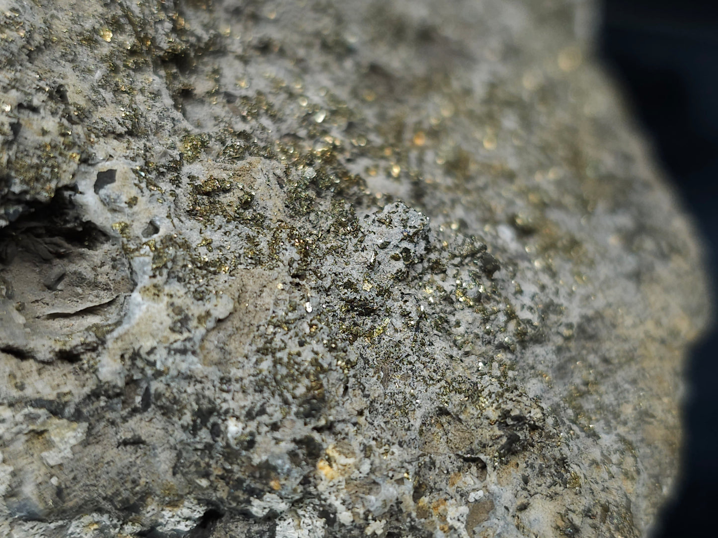 #66044 Super clear Nailhead Spar Calcite including Marcasite, golden Chalcopyrite ore with tiny fossils