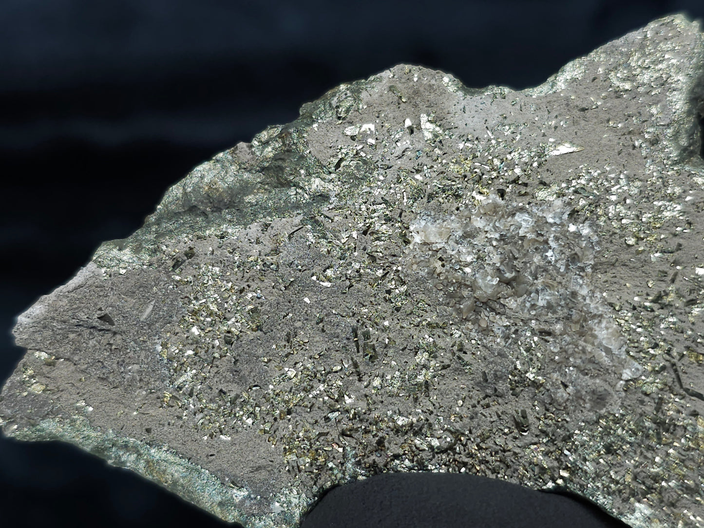 #66125 Bladed Marcasite crystals on sedimentary martrix that also have Chalcopyrite ore among on multiple small fossils