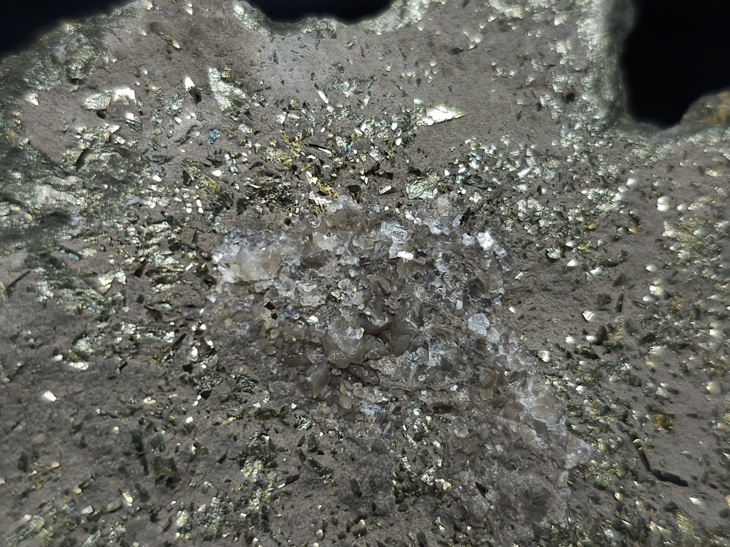 #66125 Bladed Marcasite crystals on sedimentary martrix that also have Chalcopyrite ore among on multiple small fossils