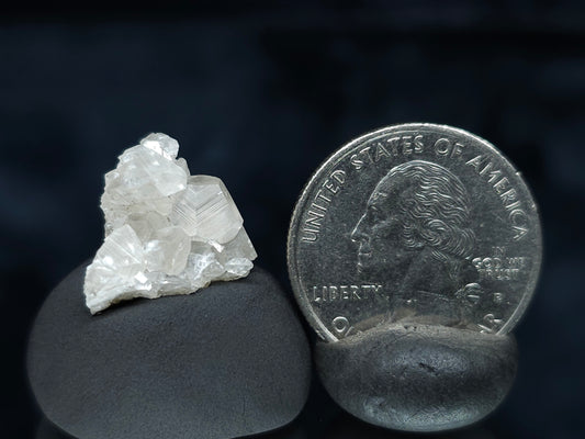 #33549 Super clear Nailhead Spar Calcite tiny cluster and  Chalcopyrite ore and multiple small fossils in the matrix