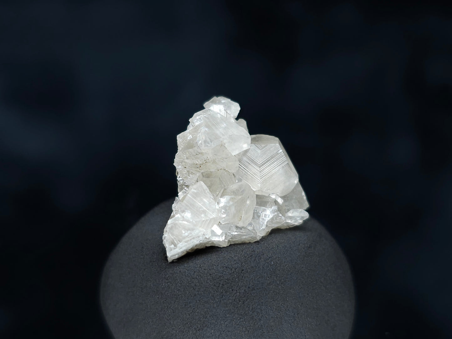 #33549 Super clear Nailhead Spar Calcite tiny cluster and  Chalcopyrite ore and multiple small fossils in the matrix