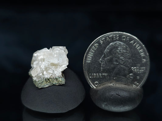#33566 Super clear Nailhead Spar Calcite tiny cluster on matrix