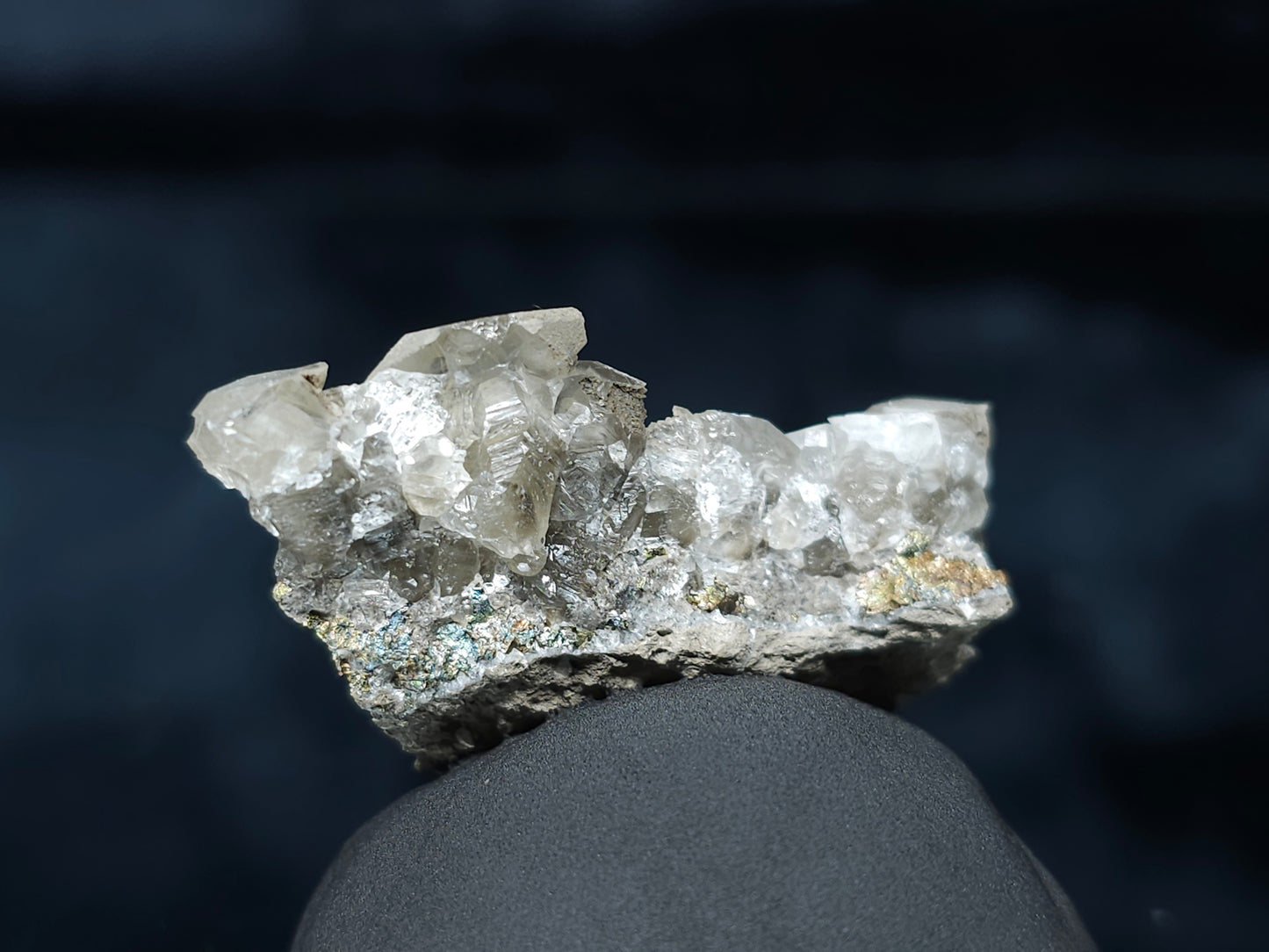 #33603 Twin clear phantom Nailhead Spar Calcite tiny cluster