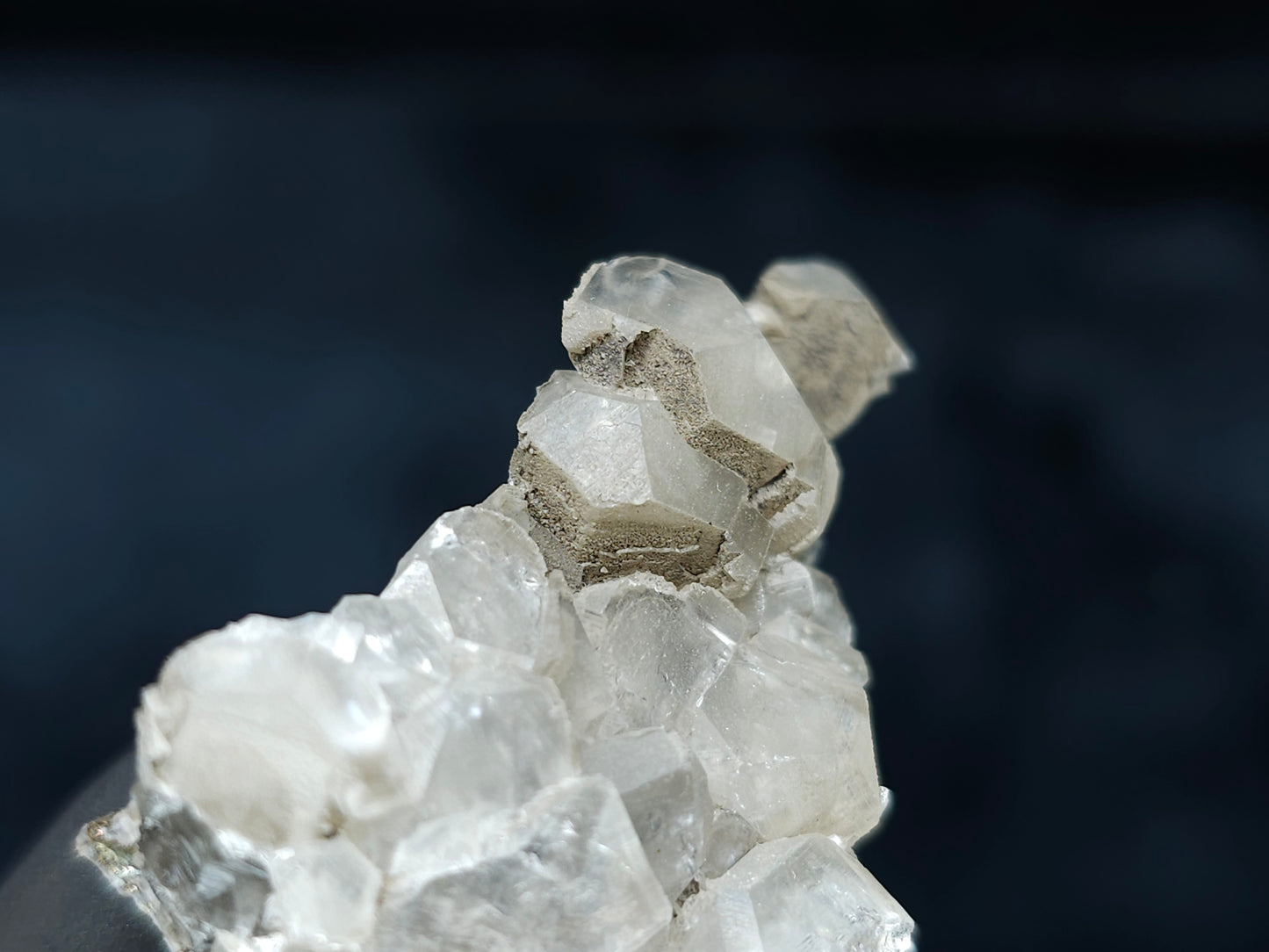#33603 Twin clear phantom Nailhead Spar Calcite tiny cluster