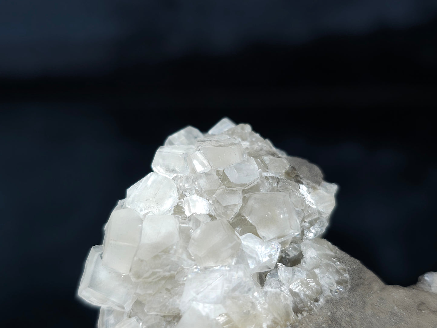 #33637 Super clear Nailhead Spar Calcite tiny cluster and  Chalcopyrite ore and multiple small fossils in the matrix