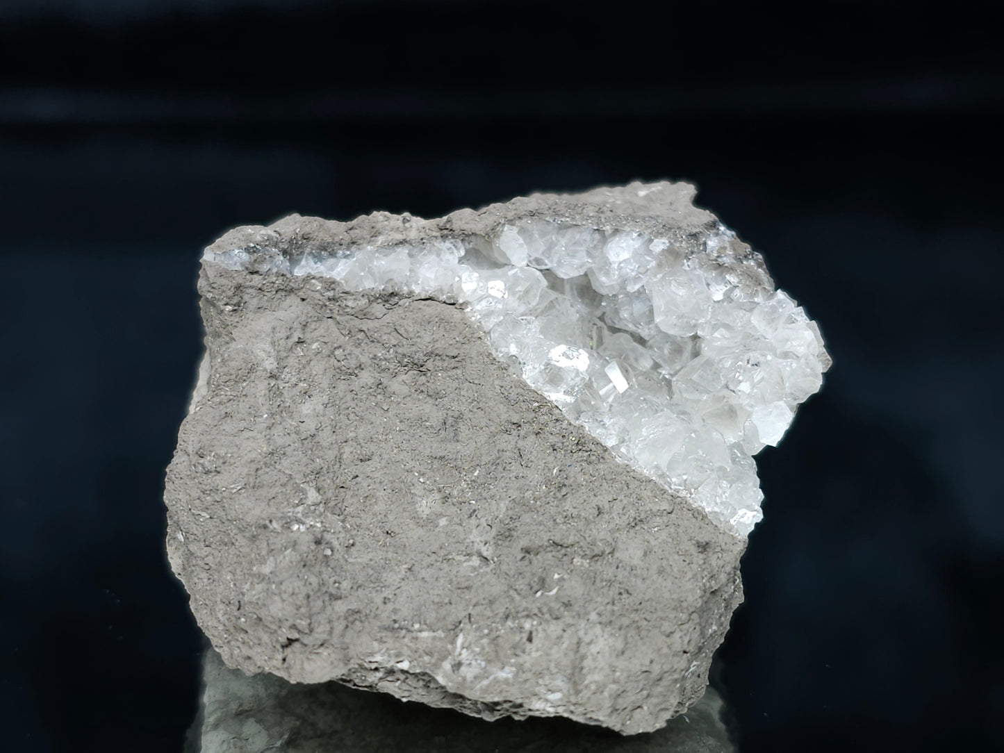 #33656  Super clear Nailhead Spar Calcite cluster and Chalcopyrite ore and multiple small fossils in the matrix