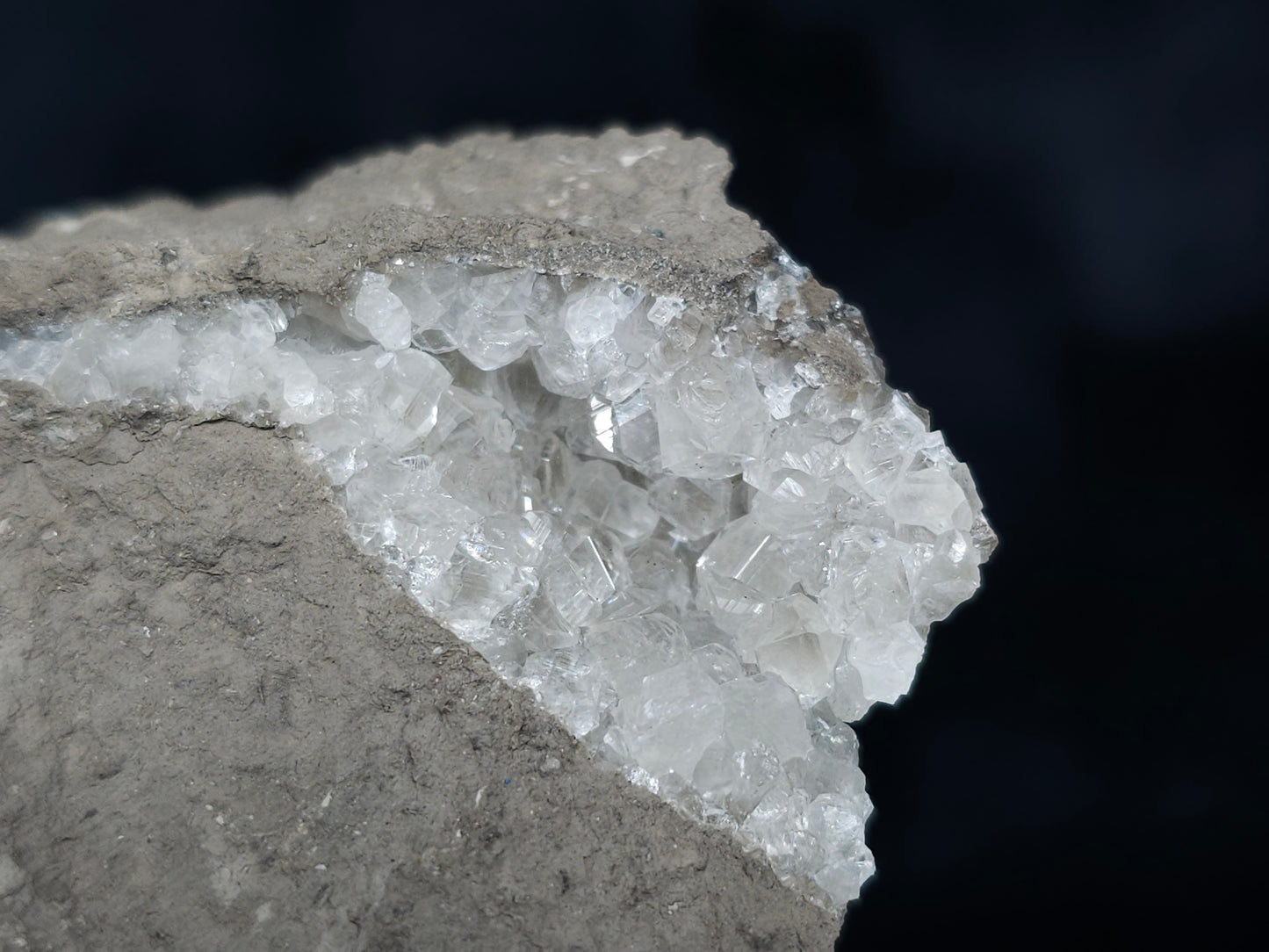 #33656  Super clear Nailhead Spar Calcite cluster and Chalcopyrite ore and multiple small fossils in the matrix